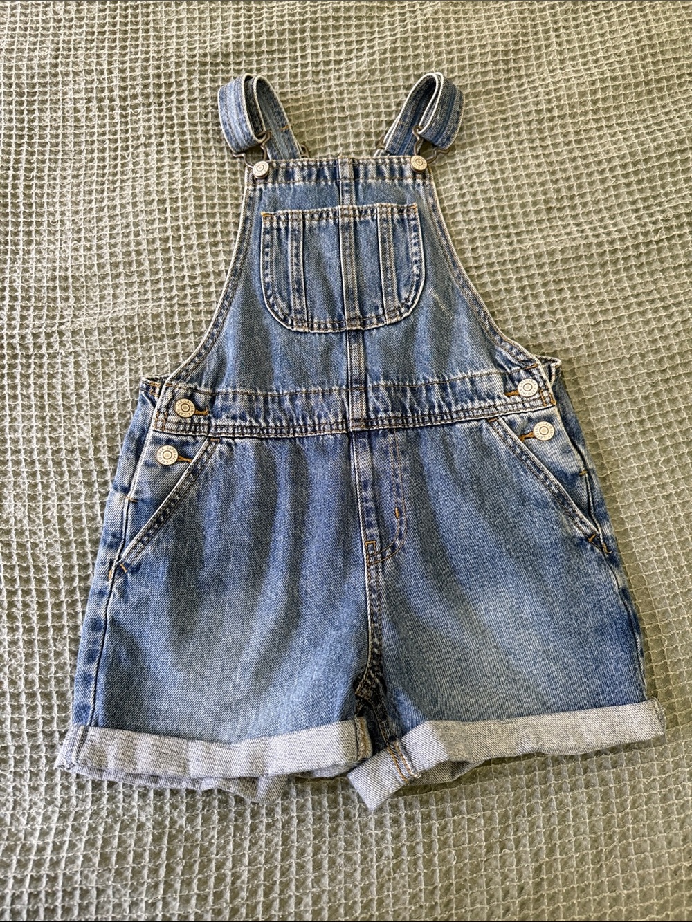 Cat & Jack Blue Denim Shortalls with Chest Pocket